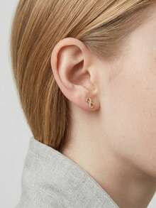 Minimalist 18K Gold Plated 925 Sterling Silver Women's Infinity Symbol Design Zirconia Stud Earrings, Suitable For Daily Wear - Infinity Symbol Earrings - View 1