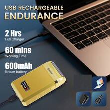 Hatteker 1 Peça Barbeador Elétrico USB, Barbeador de Lâmina Dupla Recíproca para Homens, Cortador de Cabelo para Uso Doméstico para Cabeça Careca - Multicolorido - Visão 3