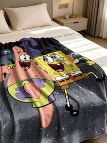 SpongeBob SquarePants SquarePants Flannel Throw Blanket, Made Of Lightweight Ultra-Soft Skin-Friendly Fleece. Wrinkle-Resistant And Washable Fabric Retains Vivid Patterns, Serving As Warm Decorative Cover For Sofas, Beds And Office Rest Spaces. - Multiple Styles - View 7