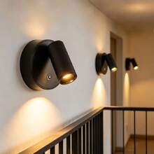 1件裝可充電磁吸式LED室內燈，USB充電，三色可調光，350°旋轉，電池供電壁燈，適用於臥室、床頭櫃、藝術品、繪畫、盆栽植物、攝影 - 彩色 - 查看 3