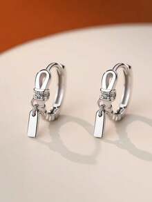 1 Pair Twisted Knot Women's Earrings, Unique Niche Design Ear Clips, Exquisite Copper Earrings, Suitable For Daily Commute, Date And Party - Silver - View 6