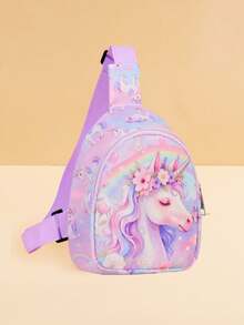 1PC Cute Unicorn Crossbody Bag For Toddlers, Adjustable Comfortable Mini Sling Bag For Girls, Suitable For Daily Outings And Casual Wear, Hot-Selling For Back To School Season - Multicolor - View 15