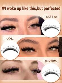 C/D Curl 204pcs Manga Style Spiky Lightweight Cluster False Eyelashes, Fluffy Anime Style Reusable Faux Mink Fairy Single Cluster Eyelash Extensions - 黑色 - 查看 3