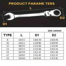 1件 棘輪扳手工具 旋轉頭 公制 72齒 雙用途 手動工具 鉻釈鋼材質 多功能工具 適用於汽車、摩托車及居家維修 - 均碼 - 查看 2