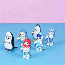 1件裝 Mofusand 海洋生物 Cosplay 貓咪公仔，精緻汽車與桌面裝飾品，甜美驚喜禮物（隨機款式） - 彩色 - 查看 5