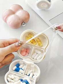 1pc New Style Pill Box, Divided Compartment Storage Box, Portable 7-Grid Floral Pattern Pill Box For Travel And Daily Use - Portable Medication Storage Container - Suitable For Elderly And Busy People - Ideal For Travel And Home Use - Perfect Gift For Friends And Family - Model B - View 7
