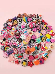 10-20-30-50-100 Pcs Hot Selling Pink Random Mixed Series DIY, Shoe Charm Accessories, Suitable For Various Wristbands, Bags And Accessories - PVC Mate - Multicolor - View 4