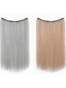 20 Inch 1-Piece 4-Clip Multi-Color Vibrant Bright Long Straight Synthetic Fiber Wig For Music Festival Halloween Party - Multicolor - View 17