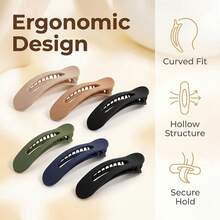 3pcs Large Flat Alligator Hair Clips, Matte Strong Grip Non-Slip Hair Clips, Designed For Thick Hair With Neutral Tones, Suitable For Women's Daily Wear, Skincare And Makeup - Multi-color - View 1