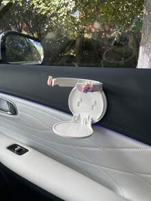 1pc Colorful Polka Dot Black Cat Car Cup Holder, Foldable Cup Holder For Milk Tea, Coffee And Drinks, Acrylic Running Cat Car Door Side Storage Foldable Cup Holder, No-Drill Car Interior Coffee Storage Rack, Home Dorm Wall-Mounted Cup Storage Rack, Foldable Cup Holder Cup Storage Rack, Multi-Functional Foldable Car Cup Holder - A - View 3