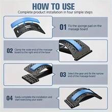 Penyangga Punggung dan Korektor Postur 4 Bagian yang Dapat Diatur, Penopang Pinggang Ergonomis dengan Fungsi Pijat, Pegangan Aman, Cocok untuk Punggung Atas dan Bawah, Kantor, Mobil, Penggunaan di Rumah, Penyangga Punggung, Koreksi Postur, Konstruksi Tahan Lama - MultiWarna - View 2