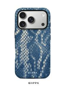 GIIPPA 1 قطعة غطاء هاتف بتصميم نمط الثعبان الأزرق لهاتف 17 Pro Max، متوافق مع هاتف 16 Pro Max و 15 Pro Max و 14 Pro Max، غطاء هاتف بأسلوب كوري راقي وعصري وممتع، متوافق مع 11/12/13/14/15/16 Pro Max Plus، تصميم أنيق مناسب للرجال والنساء، هدية مثالية للصديقة في عيد الميلاد وعيد الحب وعيد الفصح وموسم الزفاف وعيد الميلاد! - الأزرق - مشاهدة 1