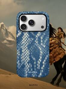 GIIPPA 1 قطعة غطاء هاتف بتصميم نمط الثعبان الأزرق لهاتف 17 Pro Max، متوافق مع هاتف 16 Pro Max و 15 Pro Max و 14 Pro Max، غطاء هاتف بأسلوب كوري راقي وعصري وممتع، متوافق مع 11/12/13/14/15/16 Pro Max Plus، تصميم أنيق مناسب للرجال والنساء، هدية مثالية للصديقة في عيد الميلاد وعيد الحب وعيد الفصح وموسم الزفاف وعيد الميلاد! - الأزرق - مشاهدة 7