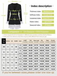 ROSIE POPHUB Women's Black Fdoc Contrast Ruffle Layered Mini Dress V‑Neck Long Flare Sleeve Slim Fit Party Cocktail Dress For Fall & Winter - Black - View 11