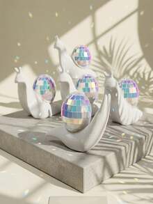 Snail Disco Ball Sun Catcher Indoor Window Decor, Refractive Desktop Ornament, Creative Home Room Decoration - A - View 3