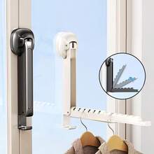 Suction Cup Telescopic Clothes Drying Rack, No Drilling Foldable, Suitable For Various Clothes Hangers, Towels, Fit For Bathroom, Balcony, Indoor Window, Wall-Mounted Hanging Rack, Drying Rack - Multicolor - View 5