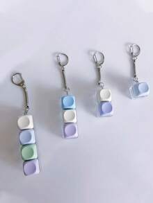 1pc 2/4 Key Mechanical Keyboard Keychain, Colorful Stress Relief Fingertip Key Ring Pendant, Decompression Bag Charm, Car Keychain - Multicolor - View 8