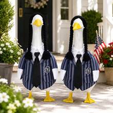 Porch Goose Outfit Striped Goose Costume Fits 23 Inch Porch Goose Statue Halloween Outdoor Decoration For Porch, Yard And Patio (Goose Statue Not Included) - Multicolor - View 4