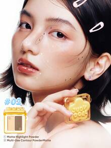 JUDYDOLL MINI HIGHLIGHT&CONTOUR Phiên bản giới hạn Mini Pocket Candy Series, phấn highlight mềm kẹo ngọt, bảng tạo khối contour và tạo khối mũi - #02 Bộ tạo khối mini - Xem 2
