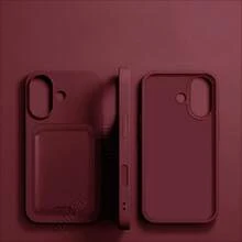 VRNOEI 奢華 3 合 1 吸盤支架卡夾手機殼，相容 iPhone 16 15 11 12 13 14 17 Pro Max Plus 17 AIR，防摔背殼配件，相容 Galaxy S26 S25 S24 S22 S21 S23 Ultra 手機殼 - 酒紅色+吸盤+卡包 - 查看 20