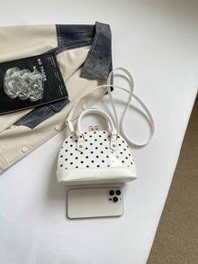 Vintage Shell Handbag Beautiful Women's Perfect Shoulder Bag - White - View 3