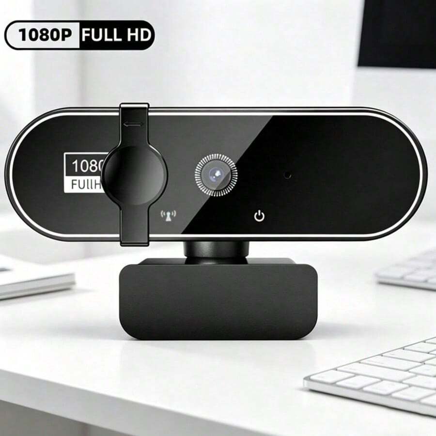 1080P HD Webcam For Computer, Suitable For Online Classes, Meetings And Live Streaming, With USB Connection, Built-In Microphone, Auto Focus And Full HD Function - View 1
