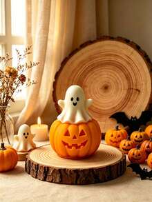 1pc Halloween 3D Candle Mold, Pumpkin Candle Silicone Mold, DIY Mold For Holiday Candles, Soaps, Plaster Ornaments, Suitable For Halloween Gifts - Pumpkin Ghost Mold - View 4