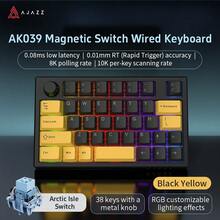 AJAZZ AK039 單手遊戲磁軸鍵盤，RGB 燈光，有線鍵盤，DIY，音量旋鈕，0.01 精度，0.08ms 低延遲，8k 輪詢率，FPS 遊戲鍵盤，單手遊戲鍵盤 - 查看 13