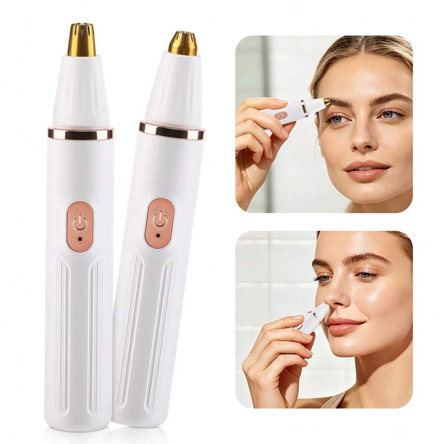 Hailicare 2-In-1 Electric Nose & Eyebrow Trimmer, Type-C Rechargeable, Portable Grooming Gift, Unisex - View 1