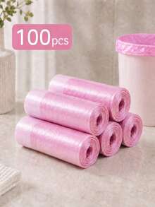 30 Pink Drawstring Trash Bags, Rose Scented Thickened Leak-Proof Garbage Bags, 4-5 Gallon Small Capacity, Durable And Sturdy, Suitable For Bathroom, Kitchen And Daily Home Use - Pink - View 6