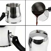 Stainless Steel Milk Pot Non-Slip Handle Small Saucepan, Multi Size Pour Spout Coffee Milk Warmer For Stovetop Induction Cooker, Portable Turkish Coffee Pot For Home Kitchen Heating Milk Chocolate - Multicolor - View 6
