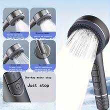 Piano Key Shower Head Set, Pressurized High-Pressure Handheld Rain Shower Head With 1.5m Hose, Drill-Free Wall-Mounted Bathroom Shower Head Kit, Home Bathroom Accessory - Piano Key Pressurized Shower Head - View 6