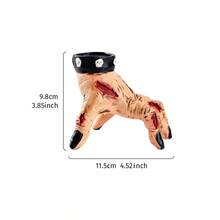 1件裝萬聖節裝飾品 詭異疤痕掌心造型樹脂殭屍手裝飾飾品 幽靈手戒指架 珠寶收納 萬聖節派對氛圍裝飾道具 鬼屋裝飾蠟燭台 - 橘色 - 查看 13