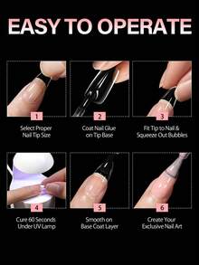 AILLSA Almond Shaped Clear Acrylic False Nails 112/224/336pcs, 14 Sizes Upgraded Matte Soft Glue Full Coverage Nail Tips, Pre-Formed Clear Acrylic False Nails, Suitable For Summer Home DIY Or Gift - View 7