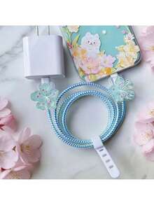 1 Set/4pcs Type-C Charging Cable Protector, Durable Plastic Material, Scratch-Resistant And Anti-Breakage, Compatible For IPhone 17 16 15 14/13/12/11 Pro Max Protector, Gift For Friends - A Set Of Blue - View 8