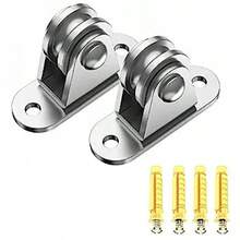 2/4Pcs Heavy Duty Fixed Pulley Detachable Pulley Block Kit Wall-Mounted Pulley Loading 176 Lb For Sliding Gate And Wire Rope - Silver - View 12