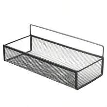 1 pieza Estantería de almacenamiento montada en la pared de estilo minimalista en negro hueco, organizador de baño de hierro moderno, para uso doméstico - Negro - Ver 9