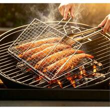 High-Quality Stainless Steel Grill With Thickened, Fine Mesh, Foldable And Detachable Handle, Available In Multiple Sizes, Durable And Suitable For Grilling All Types Of Food. - 150481 - View 4