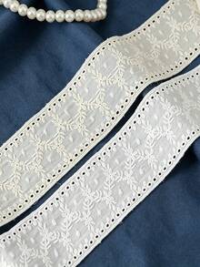 1 Yard Pita Renda Bordir Putih dengan Lubang Berongga untuk Motif Bunga, Aksesori Jahit DIY untuk Gaun, Rok, Tirai, Dekorasi Buatan Tangan - bilateral - View 8