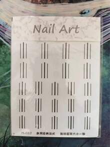 Pegatinas para uñas, plantillas auxiliares para posicionamiento de manicura francesa con patrón de rejilla hueca, herramientas de plantilla para pintura en aerosol - Multicolor - Ver 14