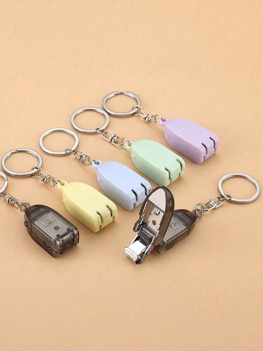 3/2/1pc Travel Nail Clipper Set With Keychain, Stainless Steel Portable Folding Nail Trimmer, Mini Grooming Tool, Travel Essential, Vanity Accessory, Affordable Beauty, Holiday Must-Have, Gift For Women - Multicolor - View 1
