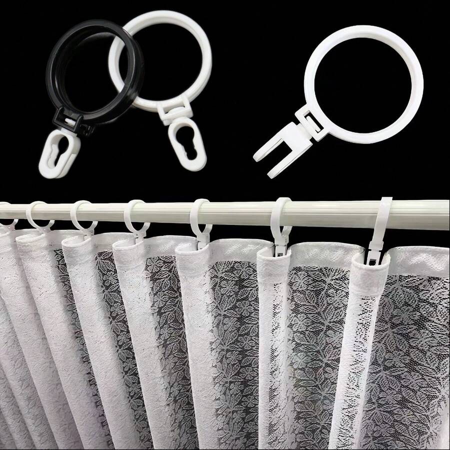 6pcs Minimalist Thickened Quiet Curtain Rings, Multi-Color Plastic Roman Rod Curtain Hooks, Universal Curtain Hanging Accessories, Home Decor - Multicolor - View 1