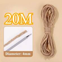 Natural Jute Rope, Hemp Rope, Cat Scratching Board, Handmade DIY Gift Packaging Jute Twine, Pet Climbing Frame, Home Decor (Cat/Cat Supplies/Cat Accessories/Pet Supplies/Cat Supplies) - Color - View 16