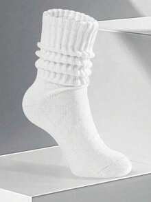 1/3/4/5/6/7/8/10 Pairs Women's Multi-Color Fashion Bubble Slouch Socks, Comfortable, Classic, European Style, Knee-High, Casual Tight Mid-Calf Socks, Unisex, Women's Socks, Gift For Boyfriend - Set a - View 4