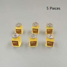 5/10pcs Cartoon Cute Resin Simulated Honey Jam Bottle Pendant, Yellow Honey Jam Square Bottle Design, Suitable For DIY Jewelry Making, Perfect For Party Accessories, Earrings, Necklaces, Bag Charms - Yellow Honey Jar Pendant - View 11