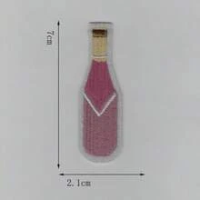 Champagne Bottle Pattern Iron-On Embroidery Patch - Fun Design - Easy To Sew Or Iron, Durable Fabric Badge, Suitable For Personalized Jackets, Bags, DIY Crafts And More - Ironing Style - View 6