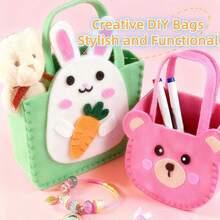 "Look What I Made!" – 5-Piece Beginner Sewing Kit For Toddlers 3-8, DIY Handbag & Ornament Craft, Plastic Needles, Great Learning Gift - Handbag Sewing 5-piece Set - View 7