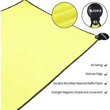 Magnetic Towel, Magnetic Clip For Golf Towel, Microfiber Fabric Waffle Pattern Towels Industrial Strength Magnet For Strong Hold To Golf Carts Or Clubs 1 - Yellow - View 5