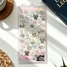 Japanese Style Crystal Fun Cute Stickers, Cute Cartoon DIY Phone 3D Embossed Stickers, 3D Decorative Stickers With Cute Cat, Dog, Rabbit, Bear, Bow, Four-Leaf Clover, Heart, Honey Patterns, Cute 3D Embossed Stickers, Character Stickers, Book Stickers, Toy Cartoon Embossed Crystal Stickers - Multicolor - View 12