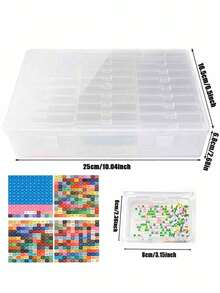 2-In-1 Diamond Painting Tray Storage Box With Label Compartments And Dividers, Plastic Craft Storage Box For Diamond Beads, Jewelry Making, DIY Supplies, Beads, Cards, Desktop Accessories, Portable Multi-Compartment Organizer - A - View 6